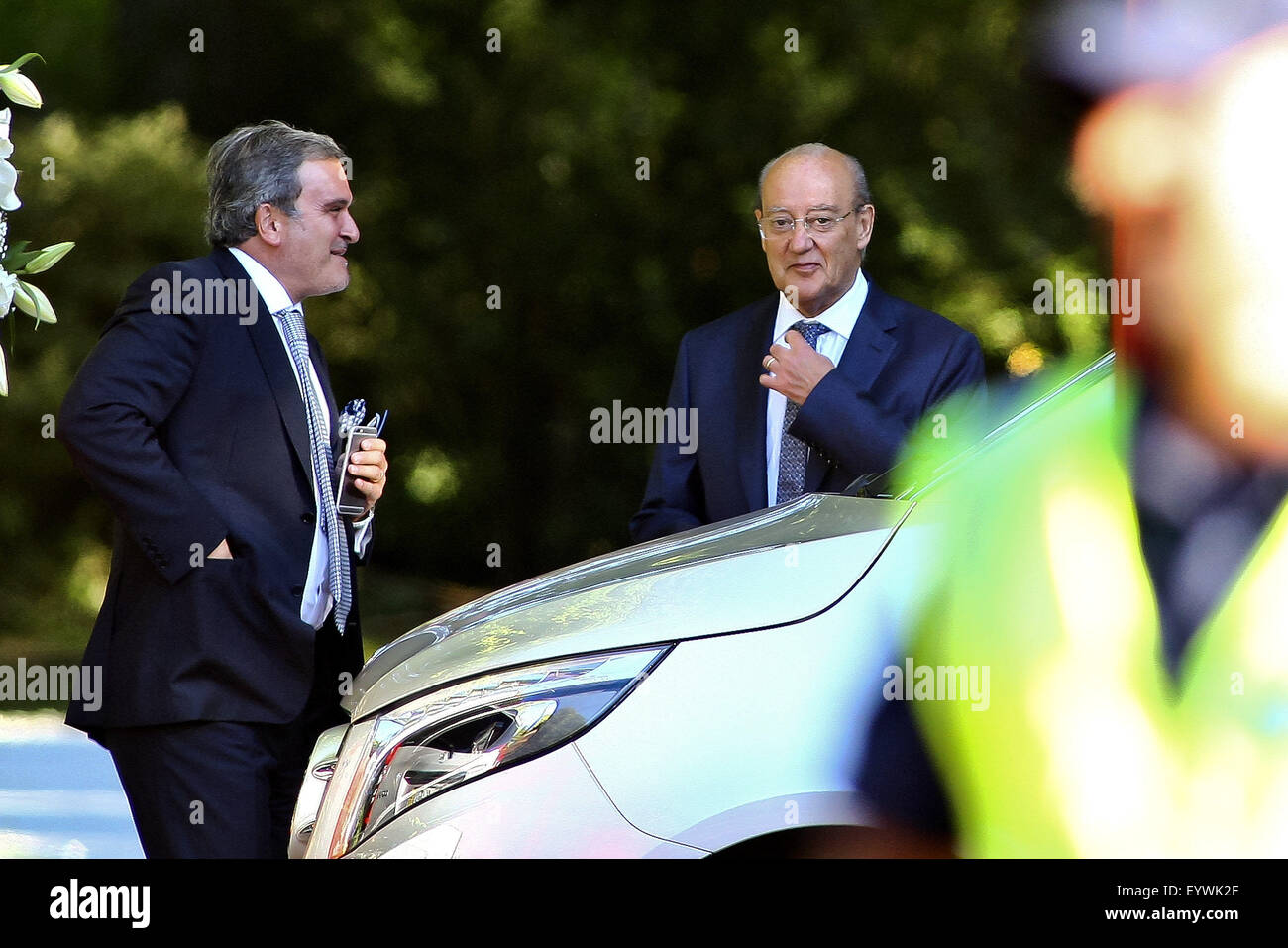 Porto, Portugal. 02nd Aug, 2015. Jorge Mendes Wedding, Glass Water in Serralves Gardens. Admission to guests in Serralves, after Miguel Relvas ceremony; Pinto da Costa. (Global Images) Credit:  Atlantico Press/Alamy Live News Stock Photo