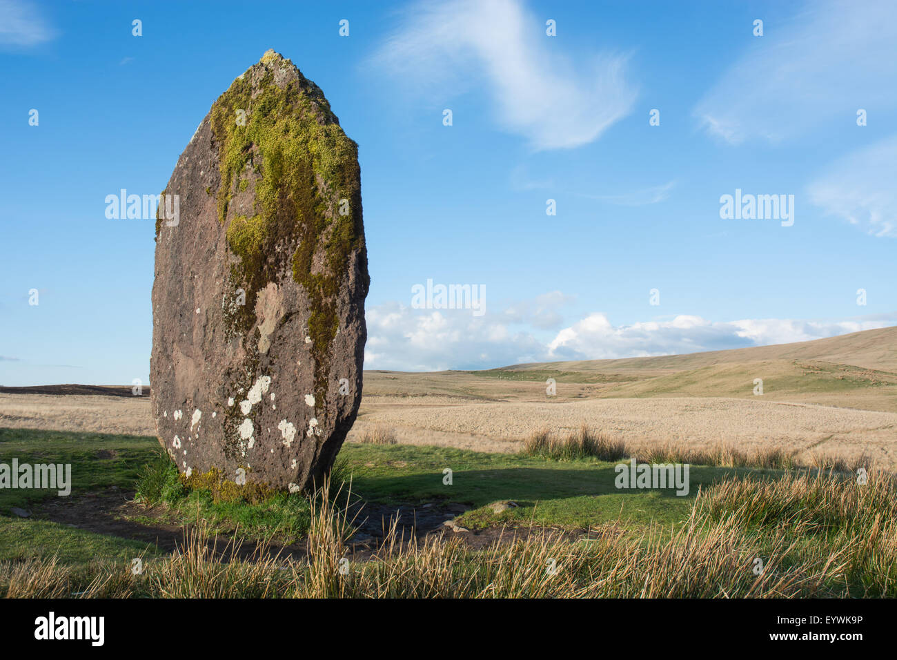 Maen Llia standing stone in the Brecon Beacons, Wales Stock Photo