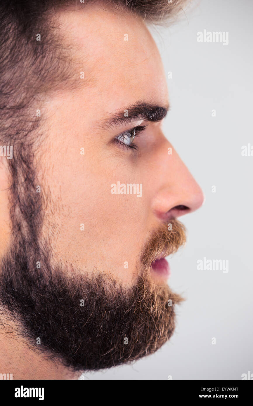 Side view portrait of a male face Stock Photo - Alamy