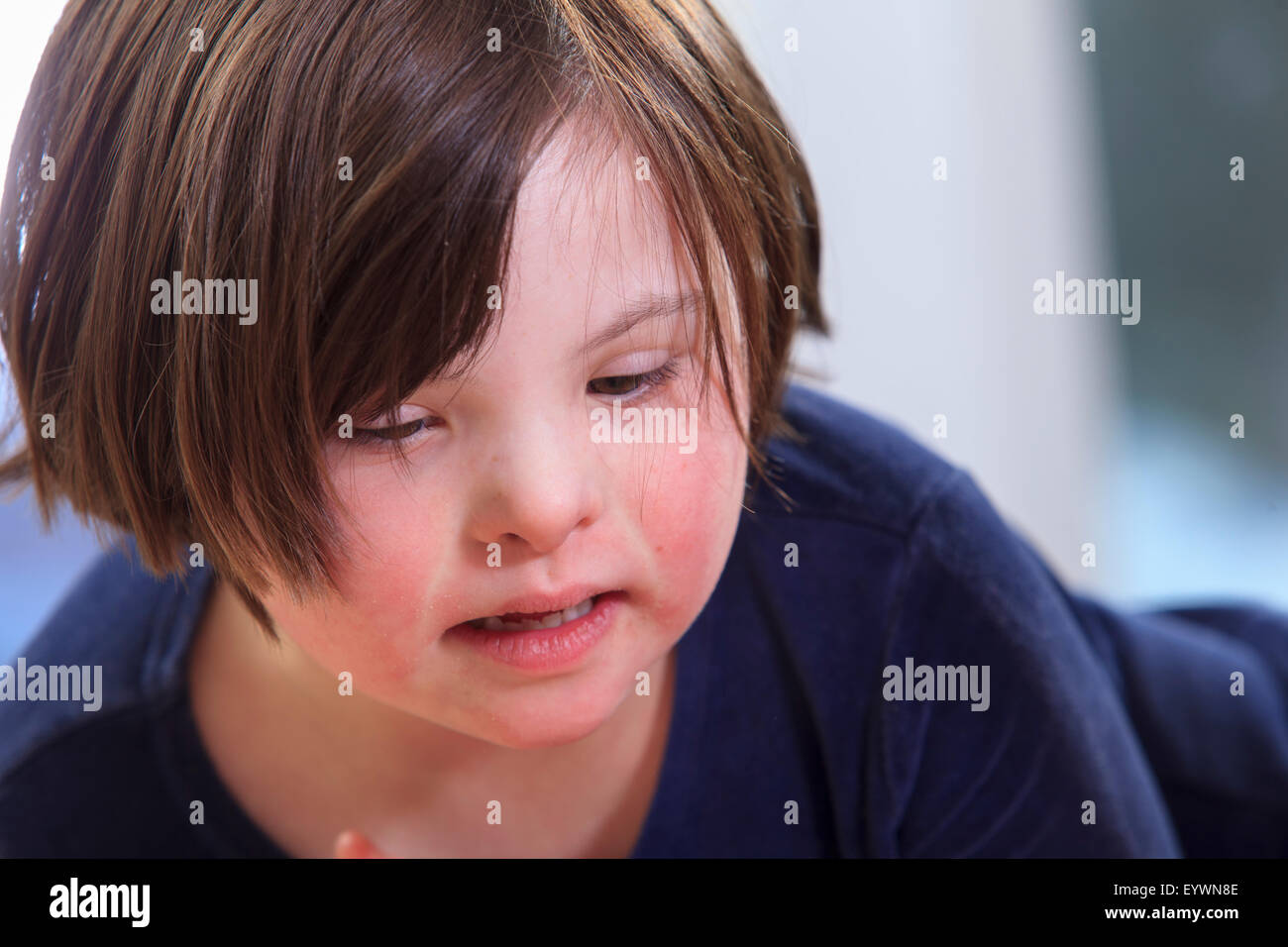 Little girl with Down Syndrome Stock Photo Alamy