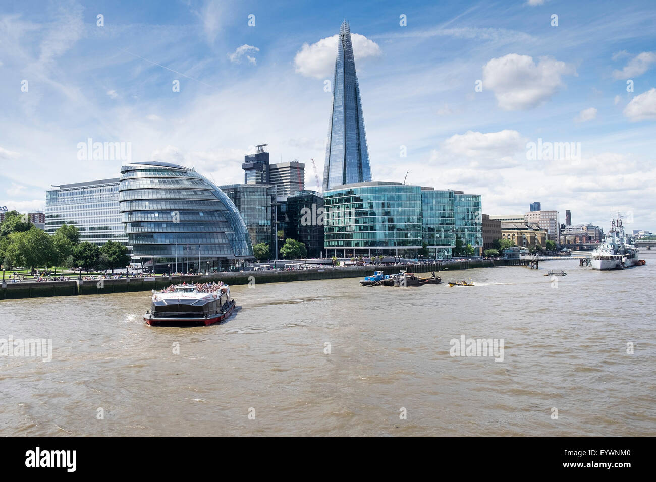 Iconic buildings on the South Bank in London. Stock Photo