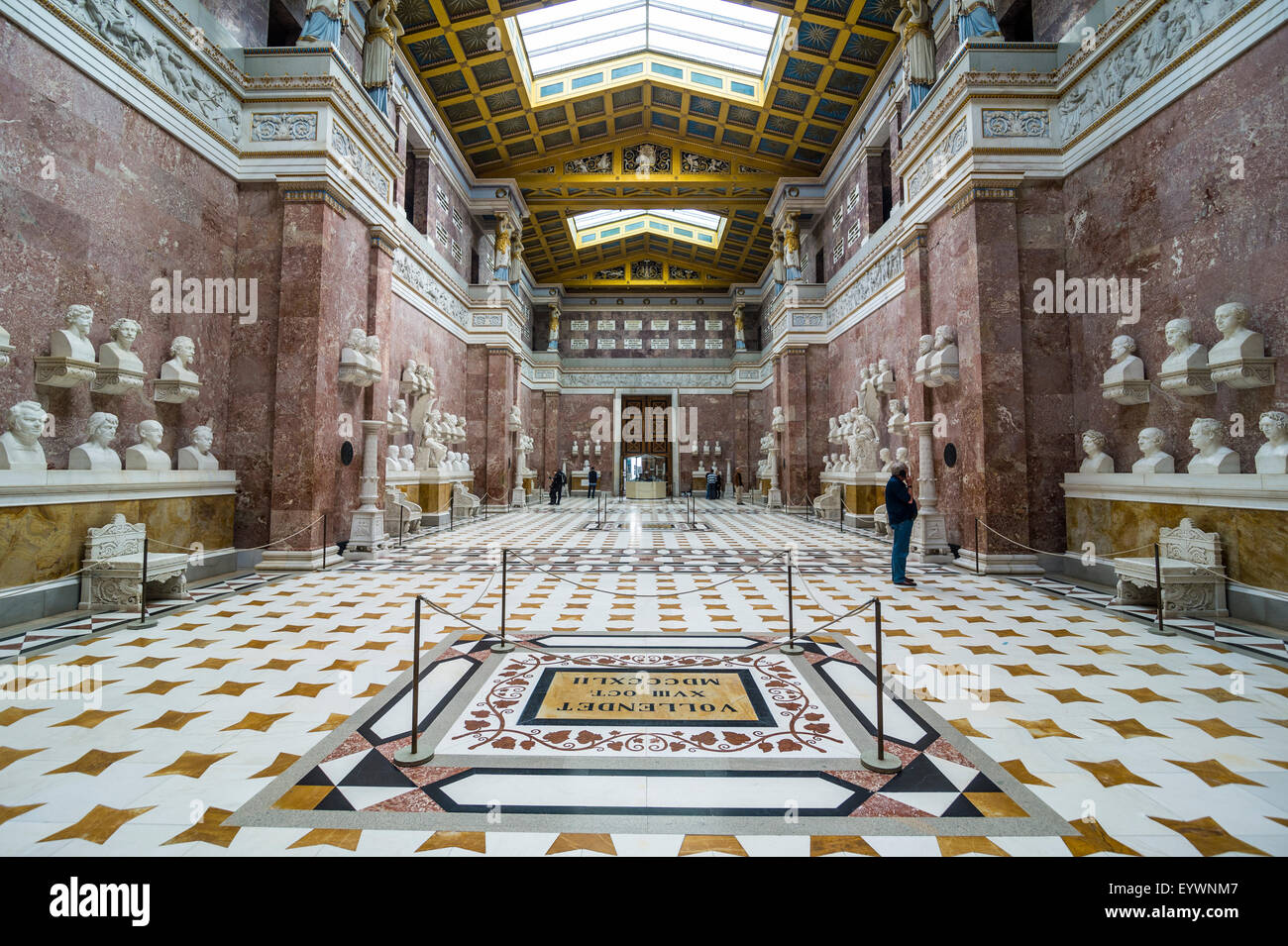 Interior of the Neo-classical Walhalla hall of fame on the Danube. Bavaria, Germany, Europe Stock Photo