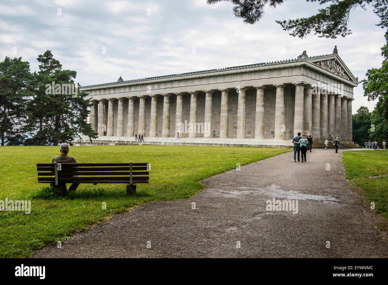 Neo-classical Walhalla hall of fame on the Danube. Bavaria, Germany, Europe Stock Photo