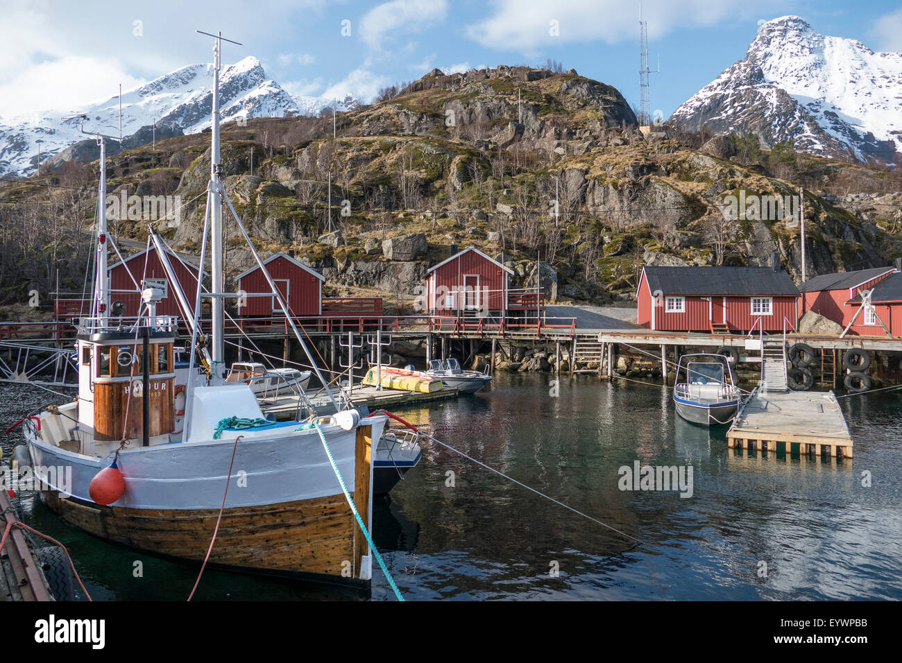 Nusfjord, Lofoten Islands, Nordland, Arctic, Norway, Scandinavia, Europe Stock Photo
