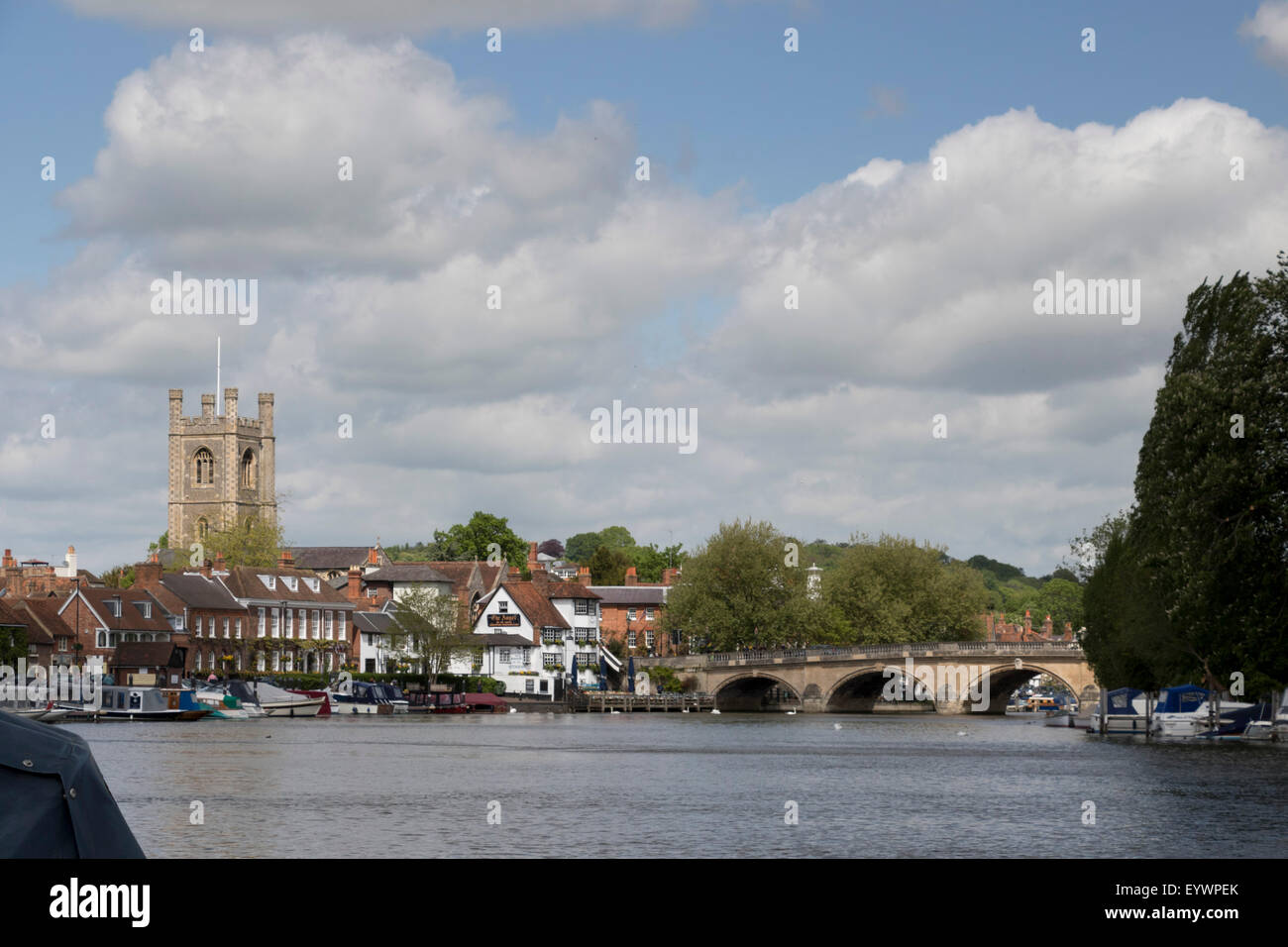 Town, bridge and St. Mary's Church, Henley on Thames, Oxfordshire, England, United Kingdom, Europe Stock Photo