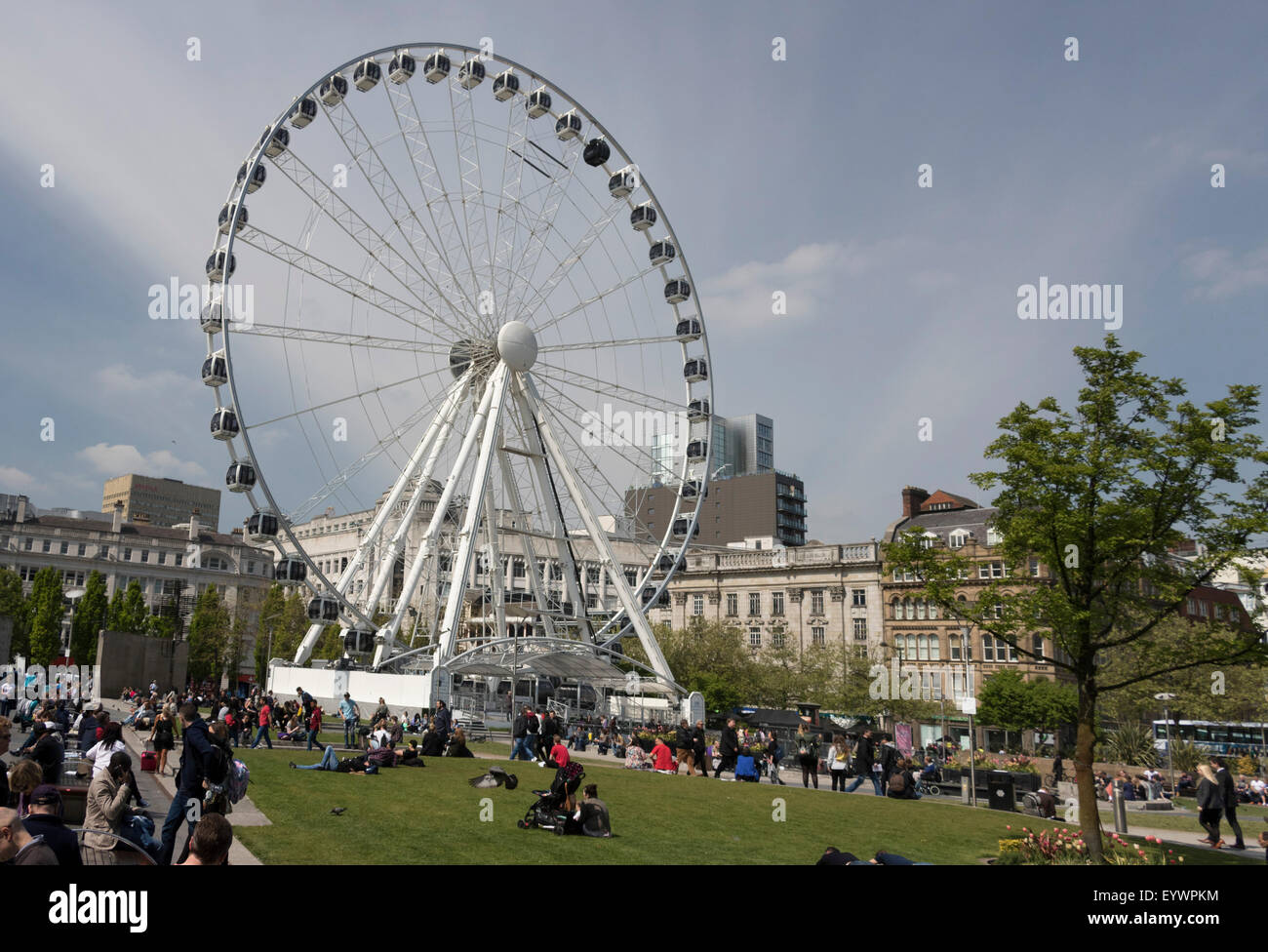 The Wheel of Manchester, Piccadilly Gardens, Manchester, England, United Kingdom, Europe Stock Photo