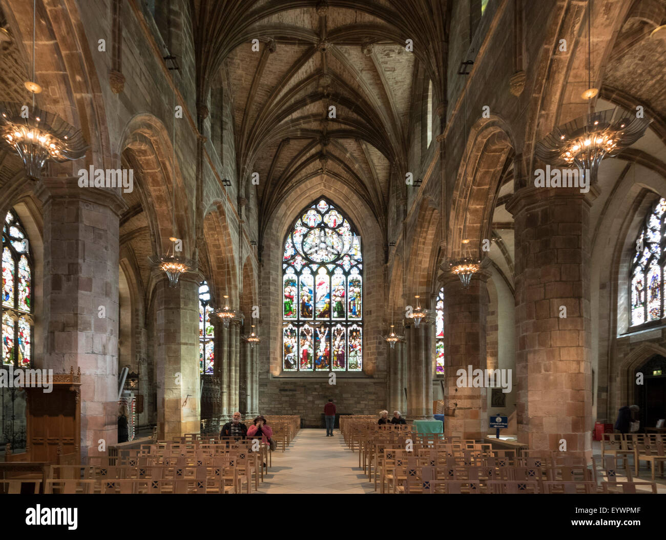 Interior looking east from the crossing, St. Giles' Cathedral, Edinburgh, Scotland, United Kingdom, Europe Stock Photo