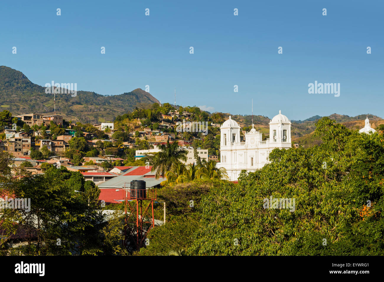 San Pedro Cathedral, built 1874 on Parque Morazan in this important northern commercial city, Matagalpa, Nicaragua Stock Photo