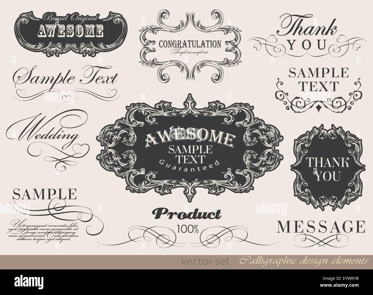 calligraphic design elements Stock Vector Image & Art - Alamy