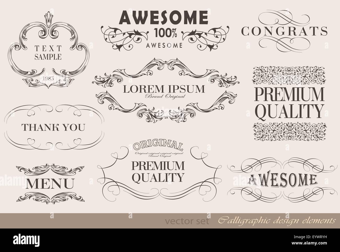 calligraphic design elements Stock Vector Image & Art - Alamy