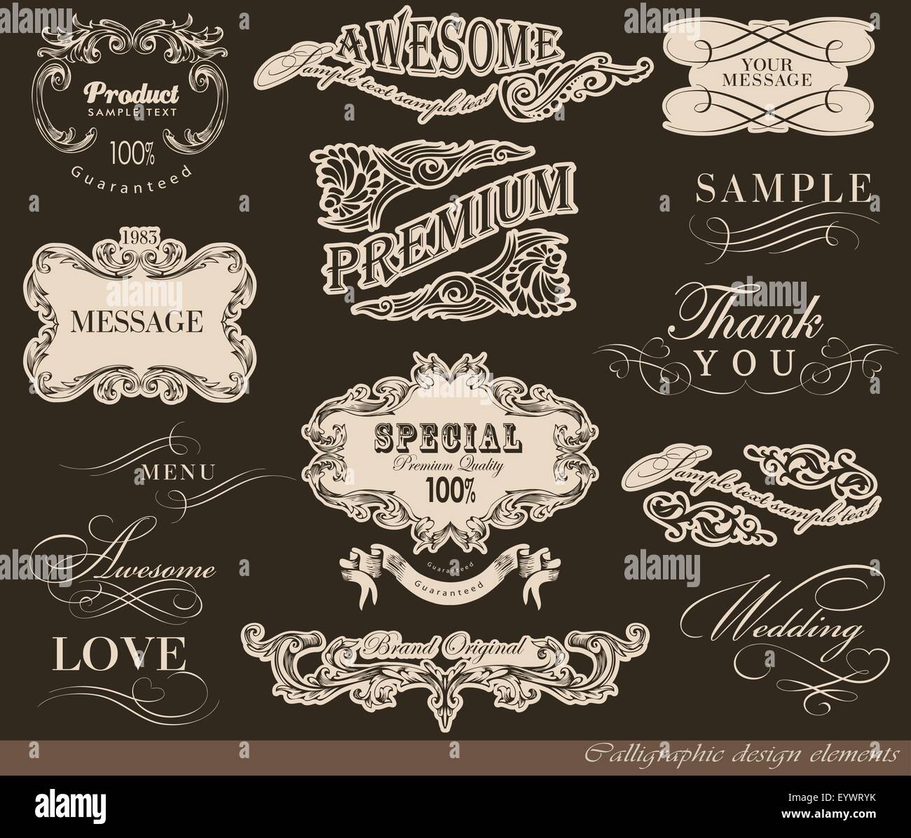 calligraphic design elements Stock Vector Image & Art - Alamy