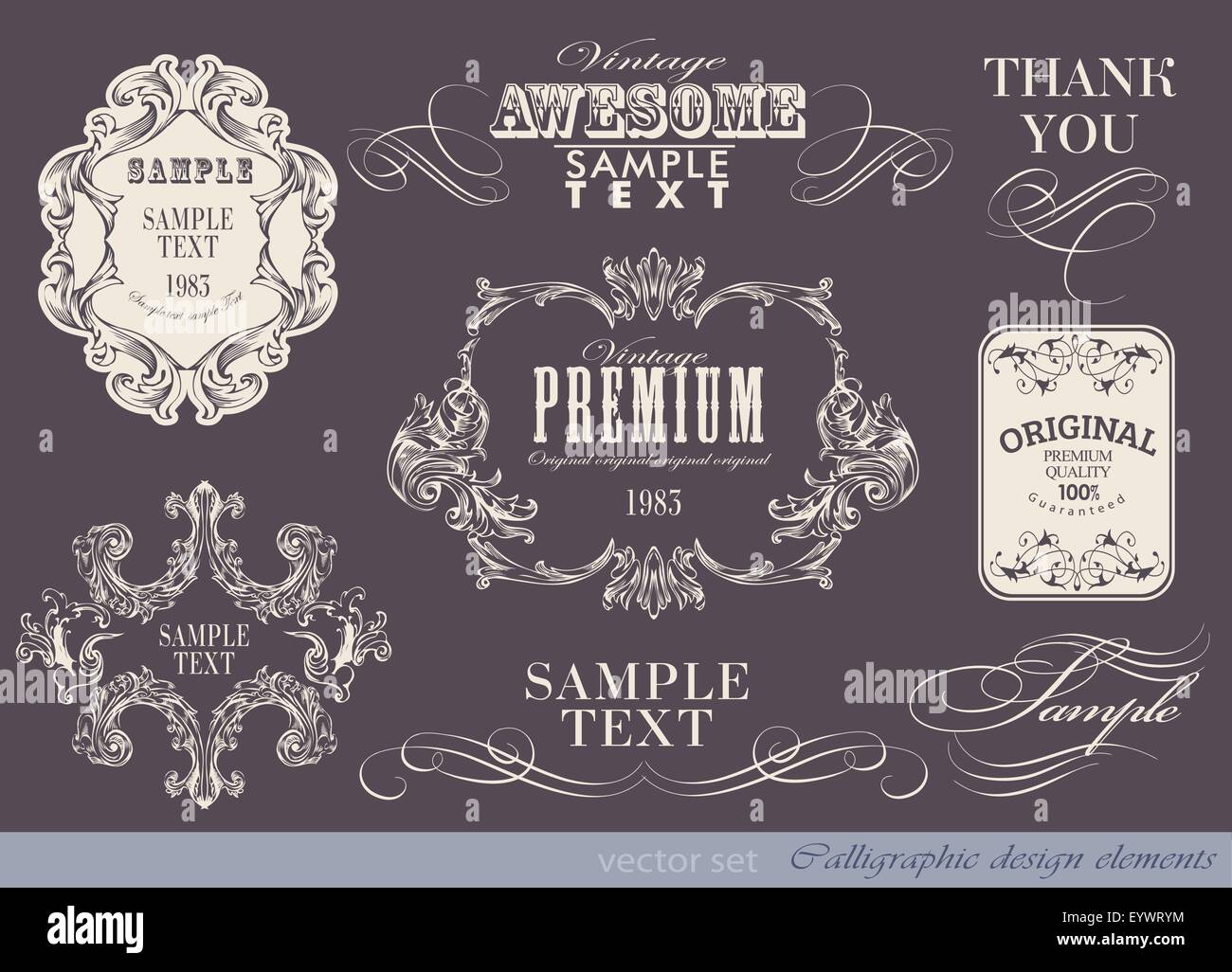 calligraphic design elements Stock Vector Image & Art - Alamy