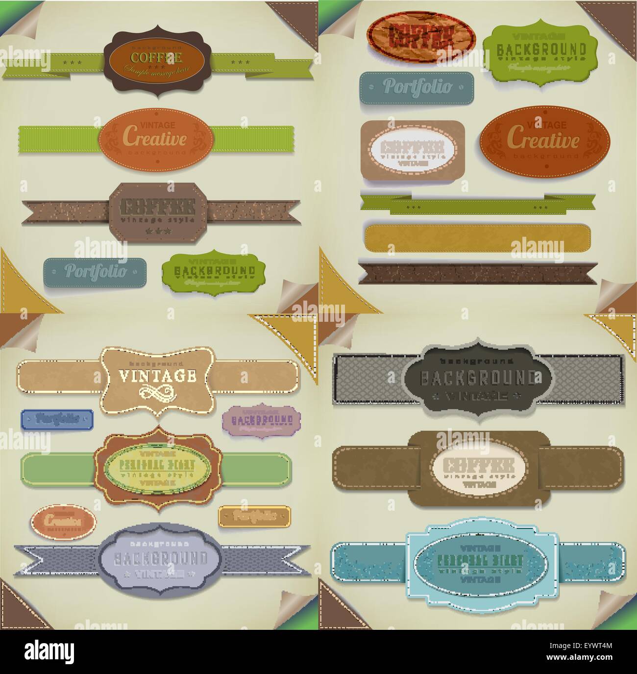 Set of vector retro ribbons, old Stock Vector Image & Art - Alamy