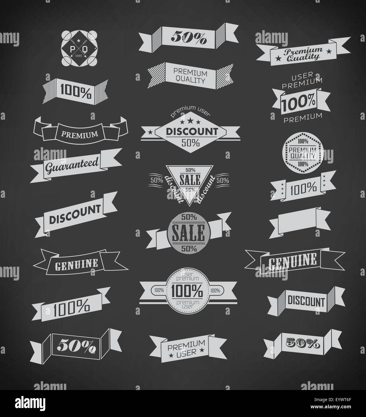 Set of retro ribbons and labels. Vector illustration Stock Vector Image ...