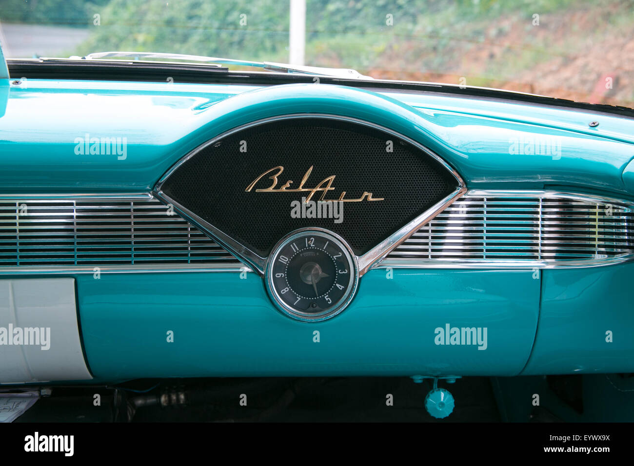 Classic Chevrolet Bel Air car in Cuba. Stock Photo