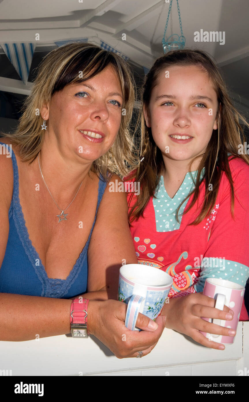 Debbie Foreman and her daughter Maisie with their seaside holiday