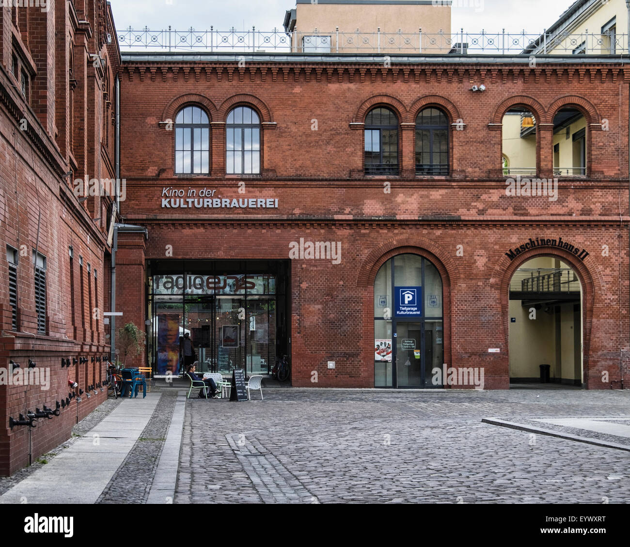 Berlin Kulturbrauerei Kino, Culture Brewery Cinema, Old Schultheiss Brewery renovated and used for cultural events Stock Photo