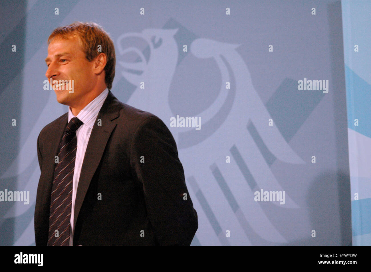 Juergen Klinsmann  -  Bildtermin und Statements vor dem Gespräch und Abendessen BK'in mit Vertretern des Organisationskomitee FI Stock Photo