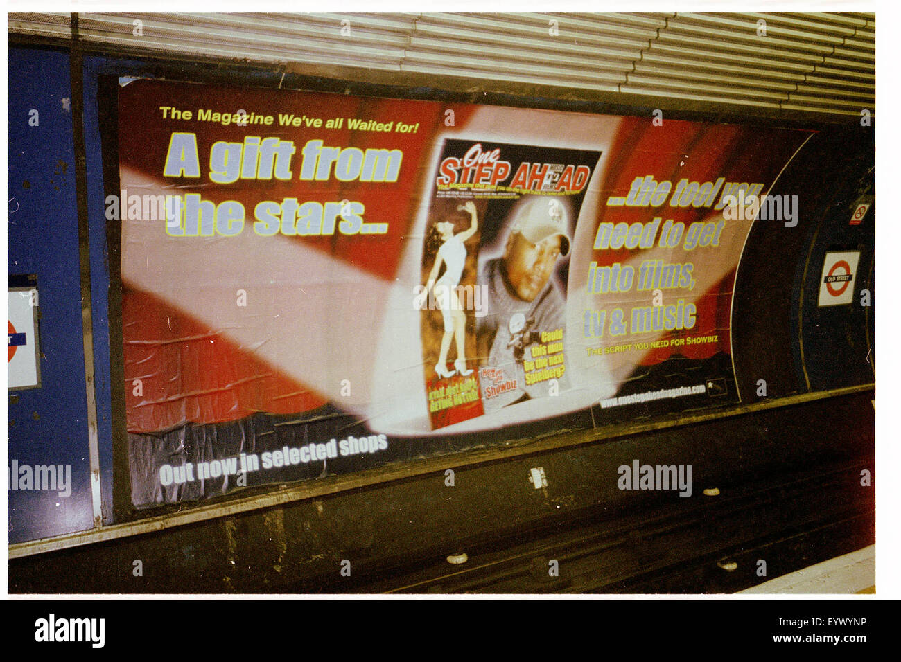 The Cult of Celebrity, Poster for how to get famous magazine on Subway Stock Photo