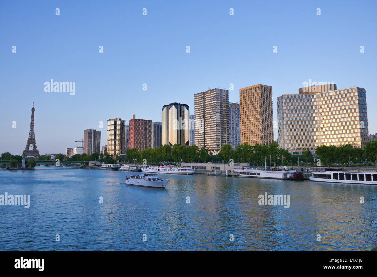 The La Defense business district of Paris. The area houses many of the world's biggest companies' buildings. Stock Photo