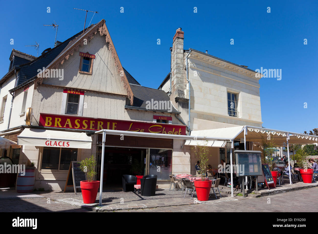 Restaurant in Azay-le-Rideau, Indre-et-Loire, France Stock Photo - Alamy