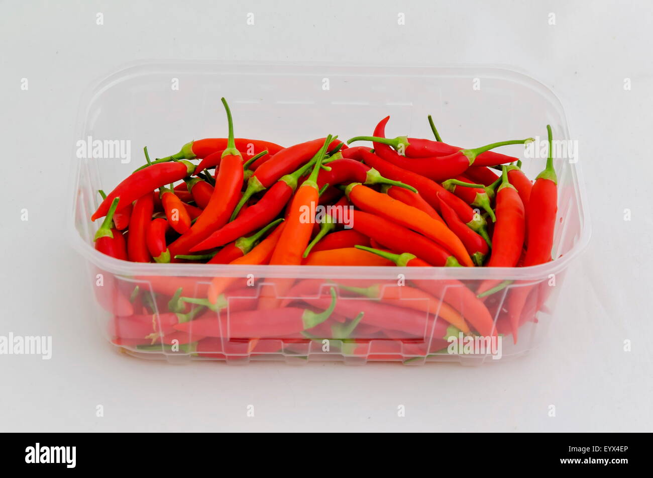 Red chillis (hot pepper) in vessel Stock Photo