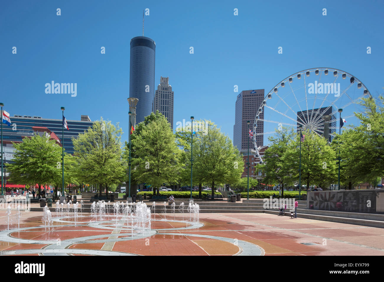 FOUNTAIN CENTENNIAL OLYMPIC PARK DOWNTOWN SKYLINE ATLANTA USA Stock Photo Alamy