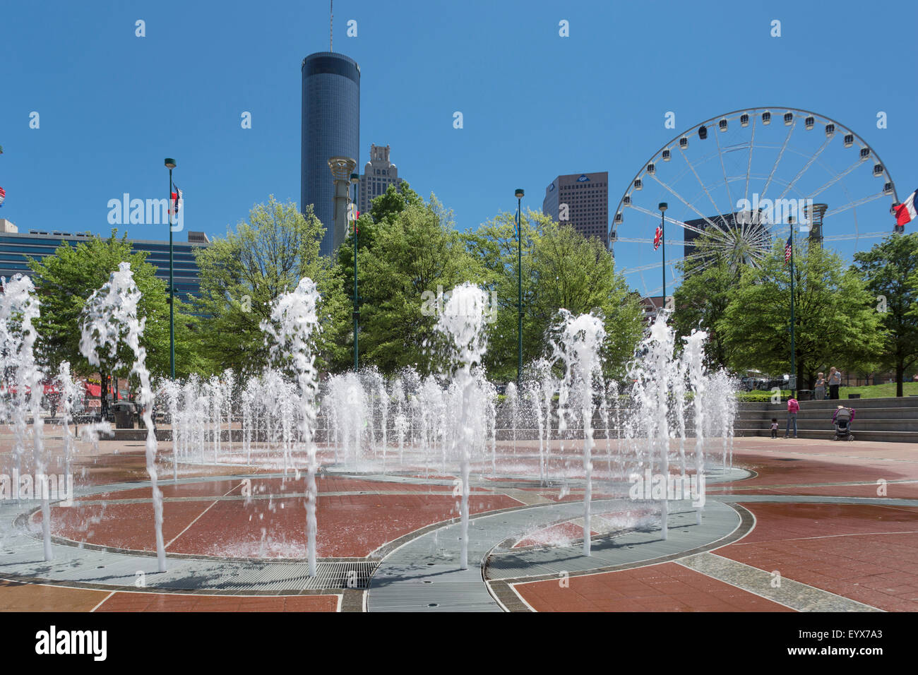 FOUNTAIN CENTENNIAL OLYMPIC PARK DOWNTOWN SKYLINE ATLANTA USA Stock Photo Alamy