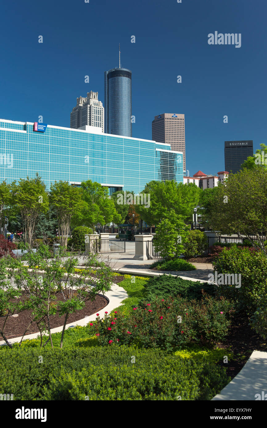 GARDENS PEMBERTON PLACE DOWNTOWN SKYLINE ATLANTA USA Stock