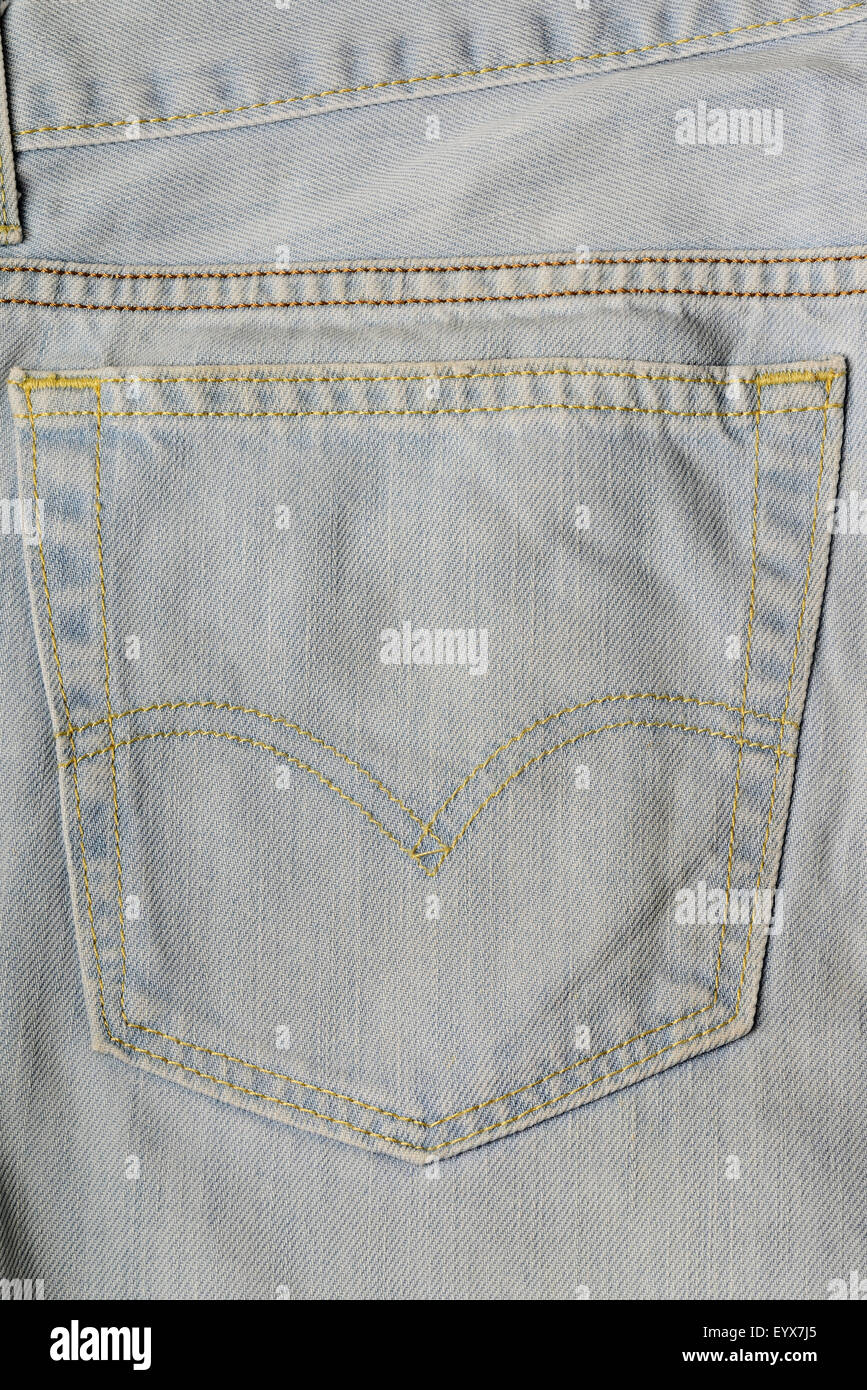 Blue Jeans Pocket. Stock Photo