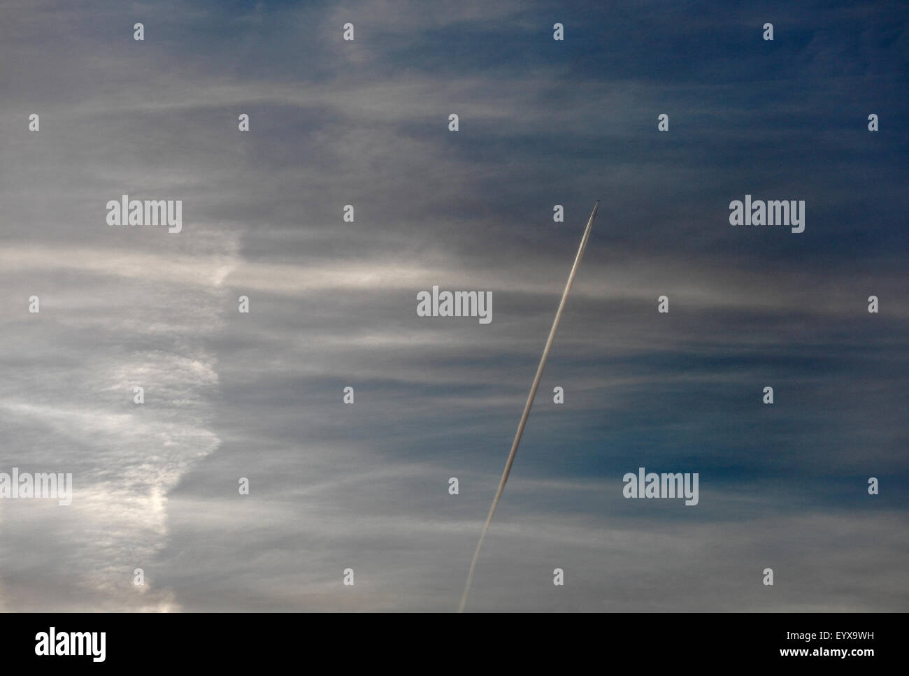 Jet aeroplane contrail. Stock Photo