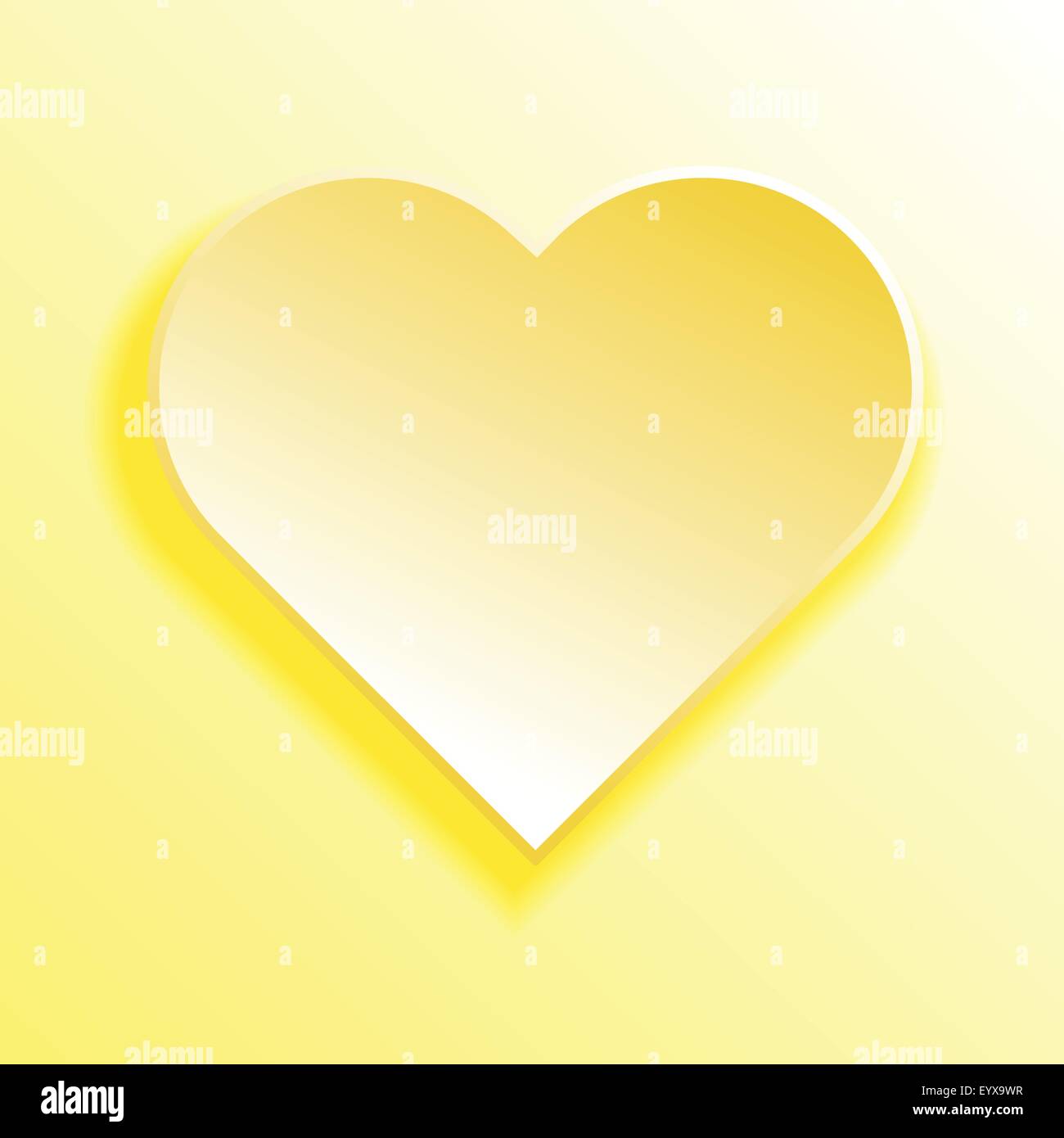 Yellow heart symbol festive card vector illustration. Stock Vector