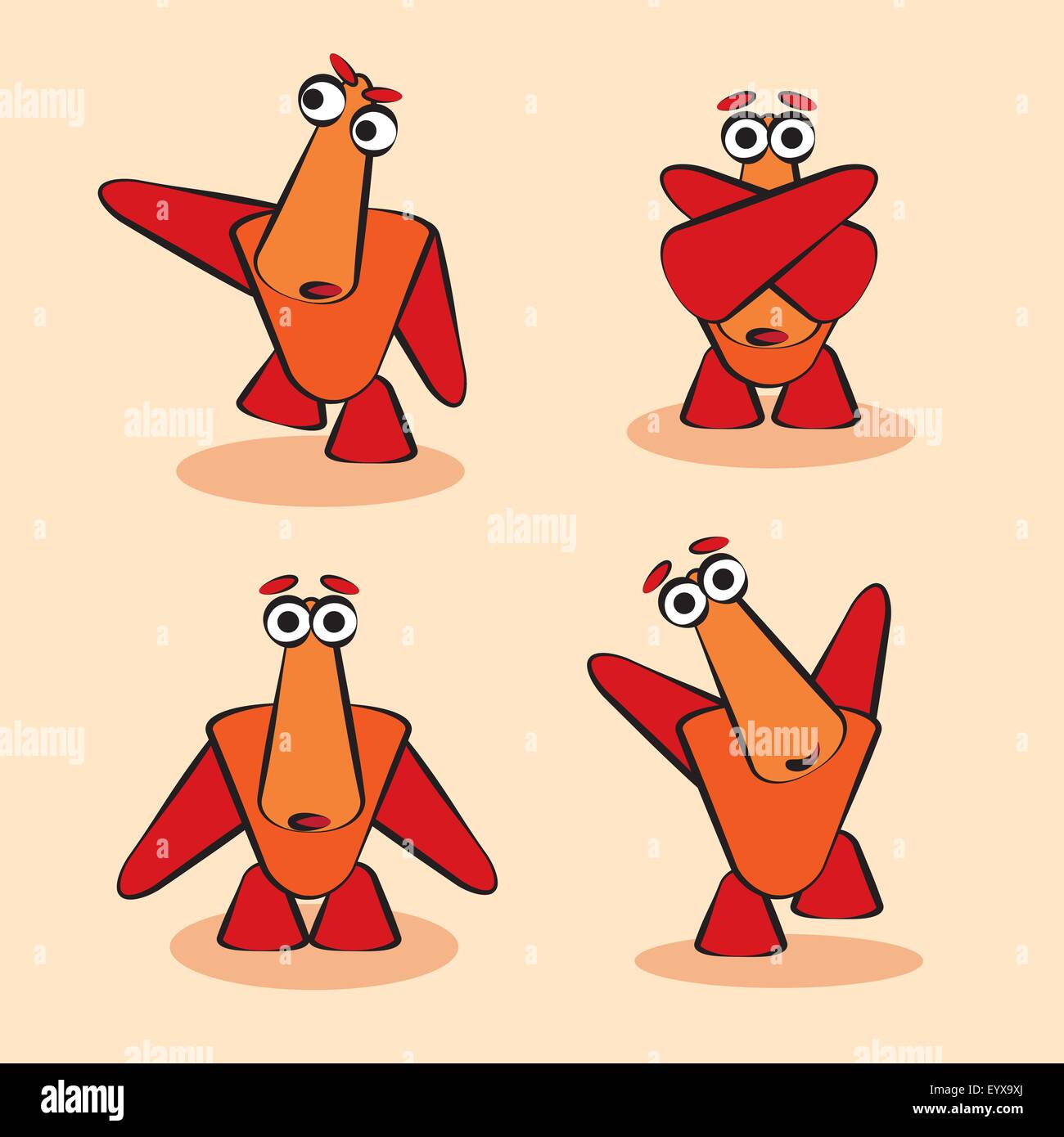funny cartoon mascot dancing vector abstract illustration Stock Vector