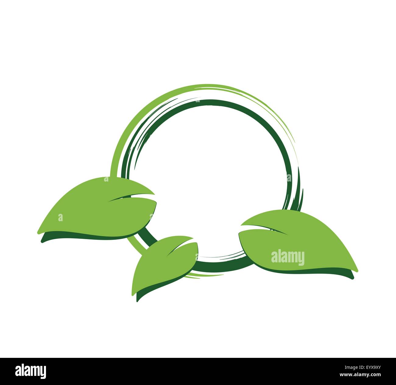 Green leaf label ecology nature concept vector illustration. Stock Vector