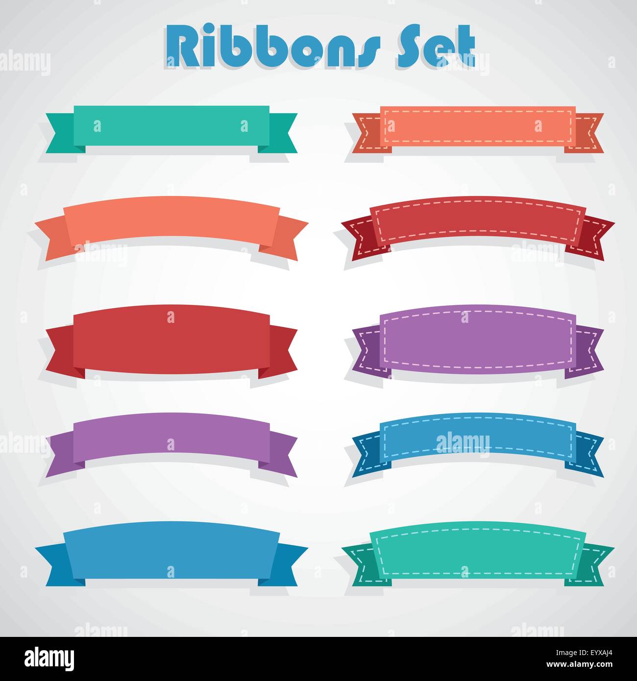 10 ribbons design set for web icons vector illustration. Stock Vector