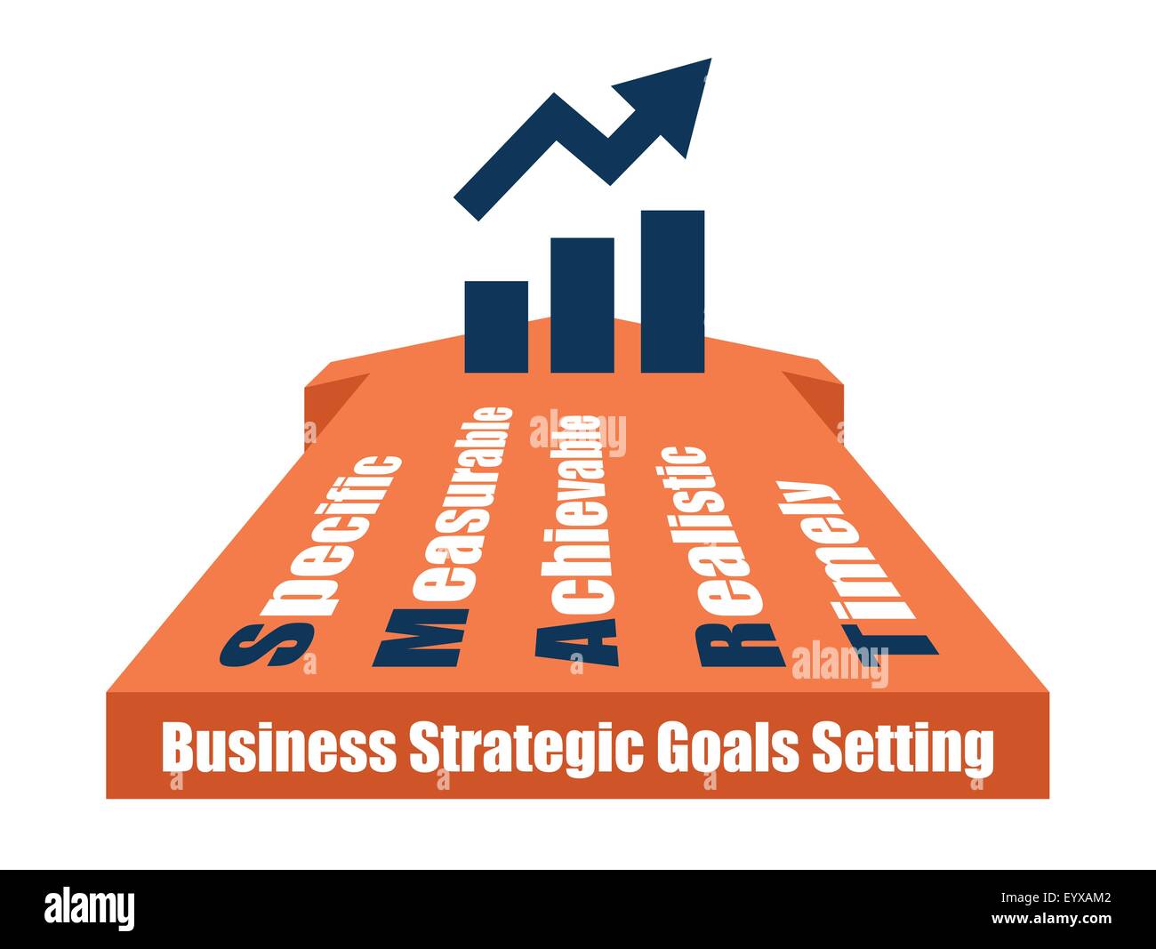 SMART goals setting business income chart growing vector illustration. Stock Vector