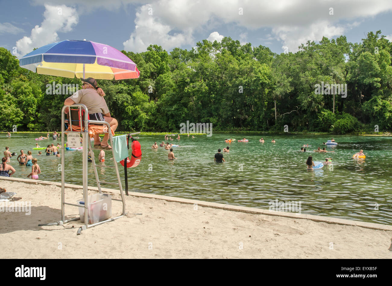 Lifeguard at Alexander Springs State Recreation area. Stock Photo