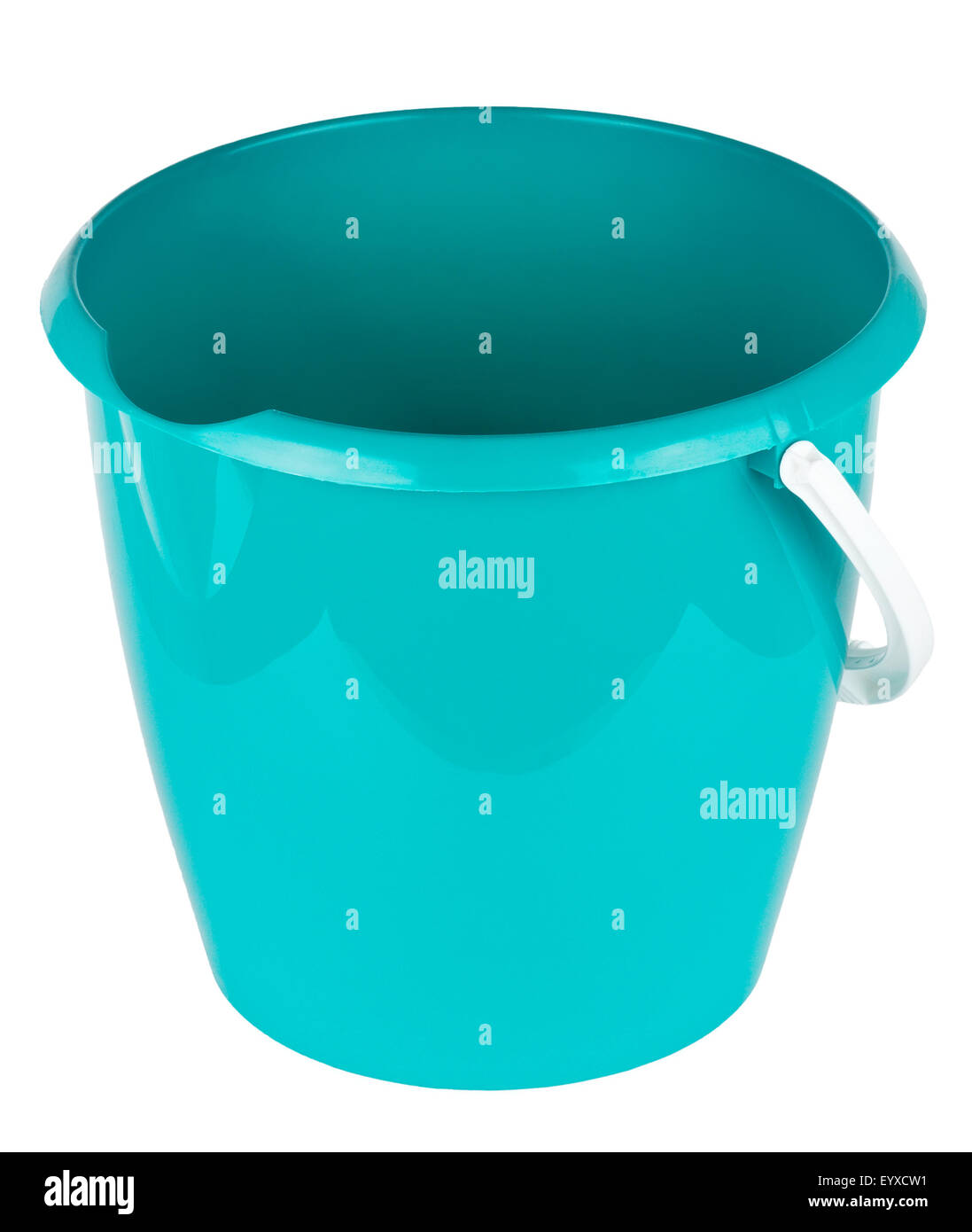 Blue bucket on white background Stock Photo Alamy