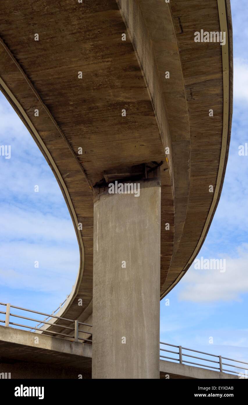 Concrete flyover, Glasgow. Underneath Stock Photo Alamy