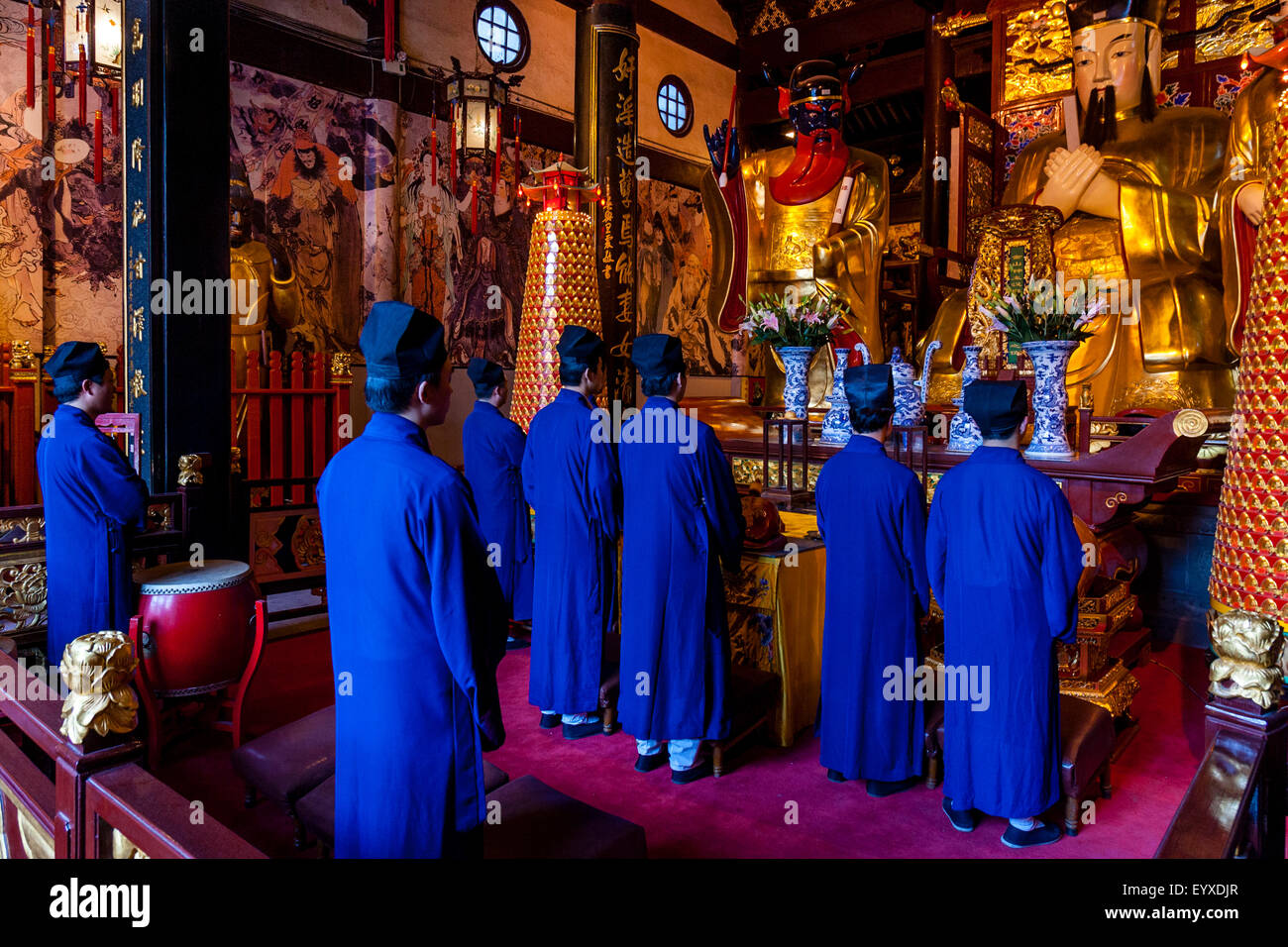 Taoist Monks Praying At The City God Temple (Chenghuang Miao Temple