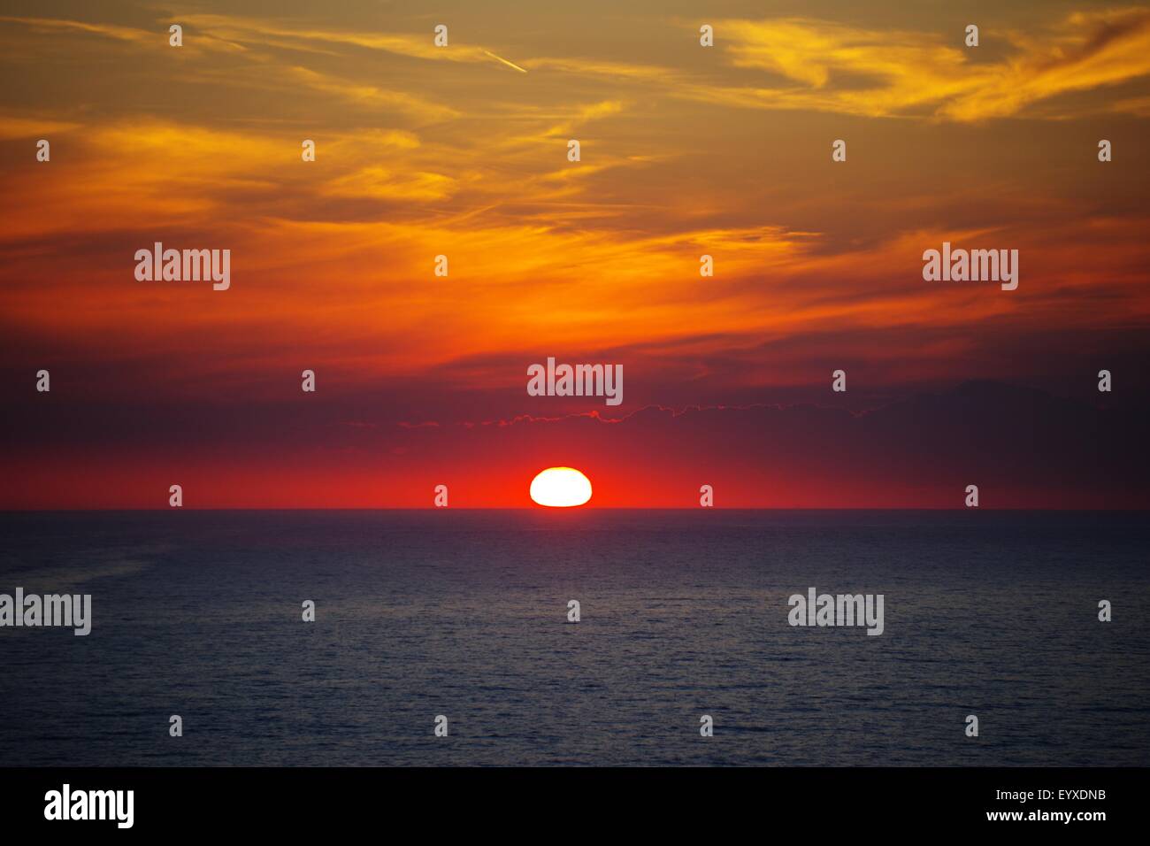 Red Sunset - Sky and Sea Stock Photo - Alamy