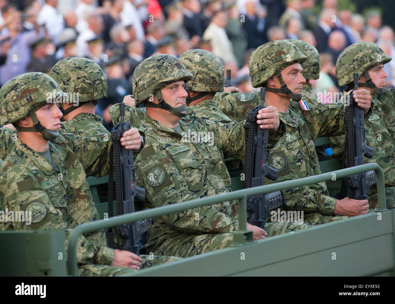 Zagreb, Croatia. 4th Aug, 2015. Croatian soldiers take part in a ...