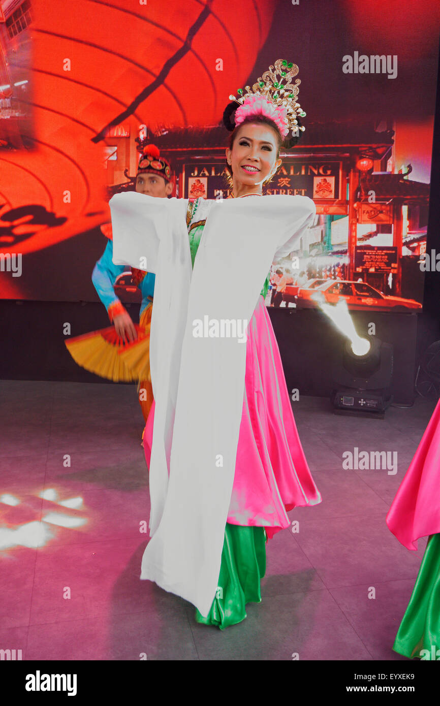 Malaysian dancers in traditional outfits at Milan Expo 2015, Italy Stock Photo