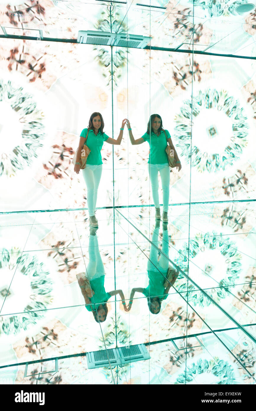 Mirror effects at Italian Pavilion at Milan Expo 2015, Milan, Italy Stock Photo
