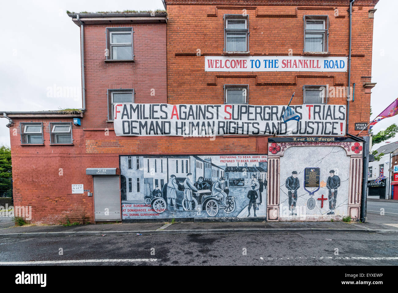 Shanklill Road in West Belfast Stock Photo