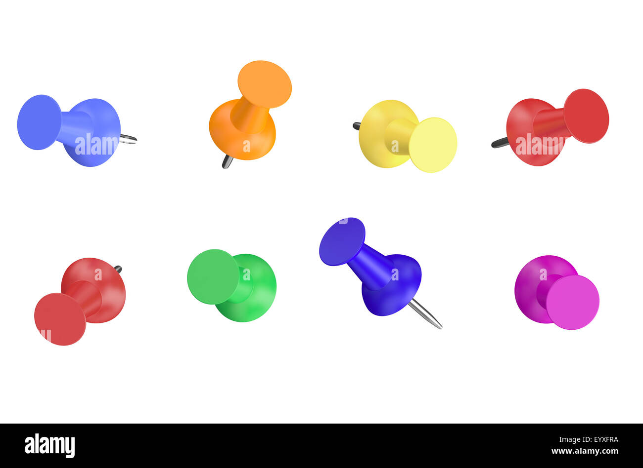Colored Push Pins isolated on white background Stock Photo Alamy
