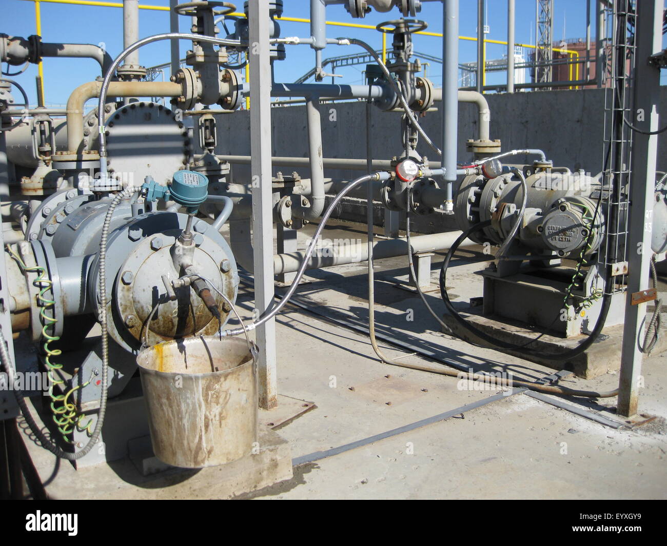 Oil refinery. Equipment for primary oil refining Stock Photo - Alamy