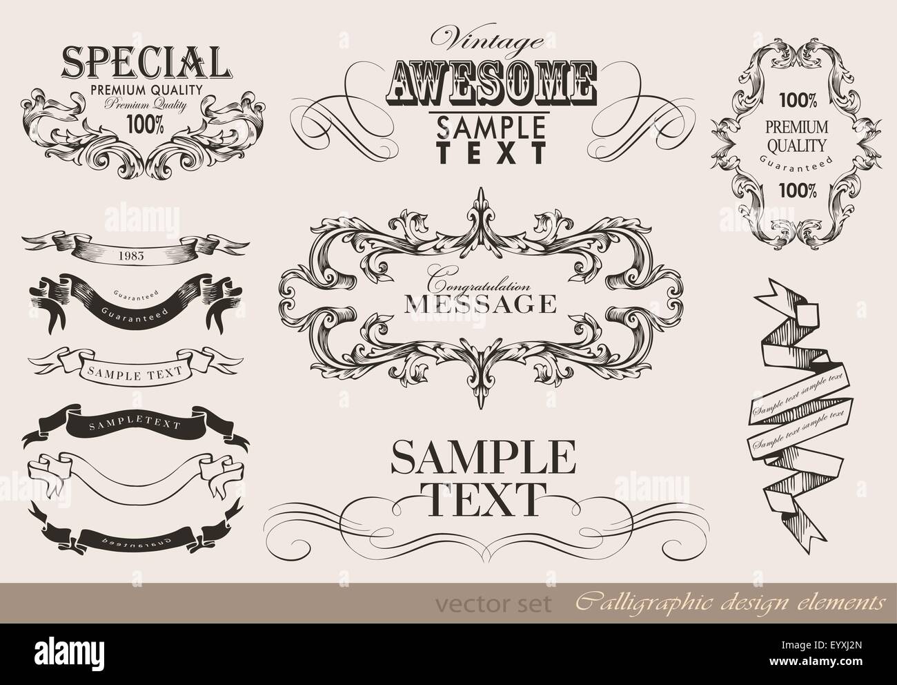 calligraphic design elements Stock Vector Image & Art - Alamy