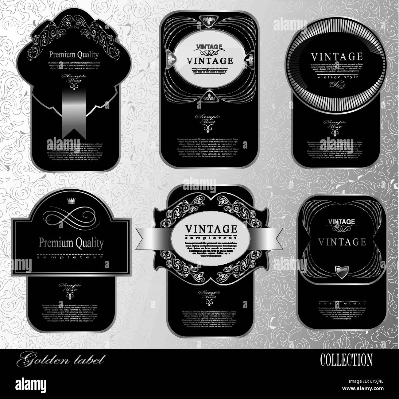 black gold labels Stock Vector Image & Art Alamy