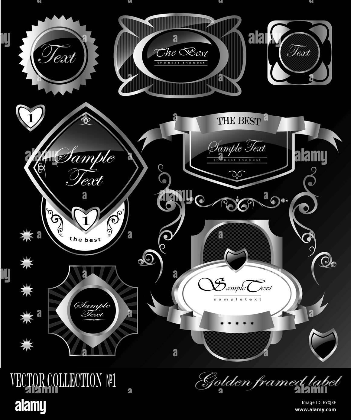 black gold labels Stock Vector Image & Art Alamy